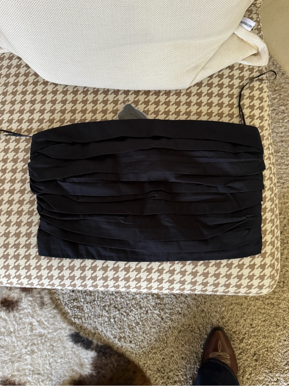 Abercrombie & Fitch Black Strapless Ruched Crop Top